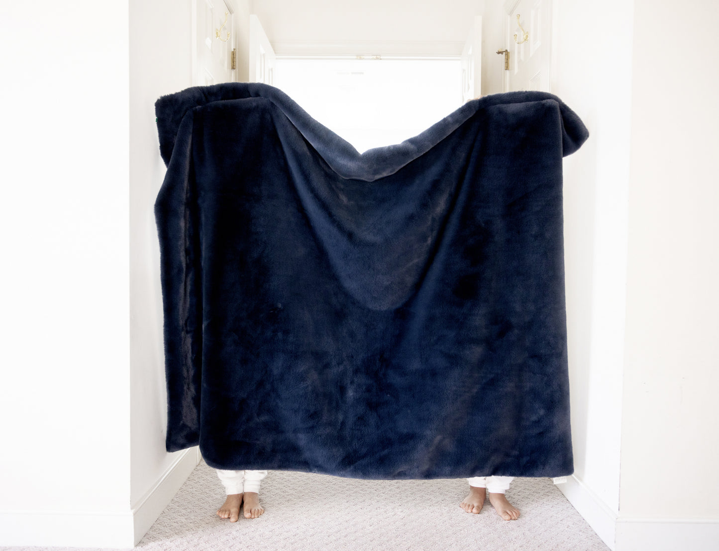 Electric blue throw blanket