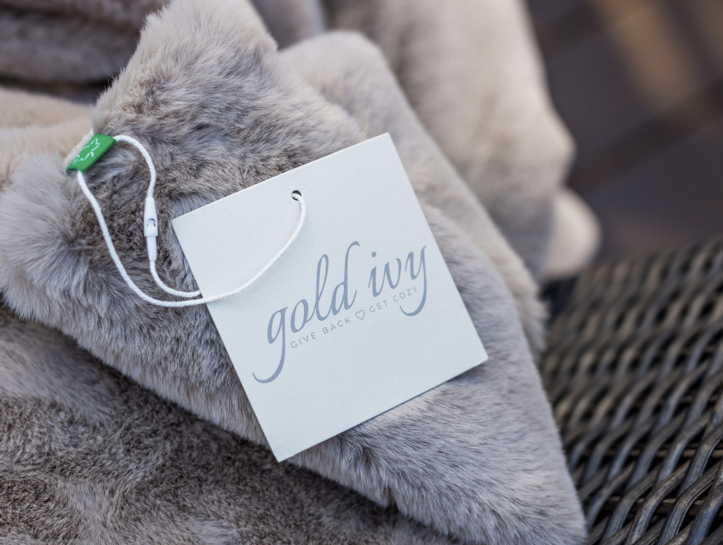 Gold Ivy Gray throw blanket