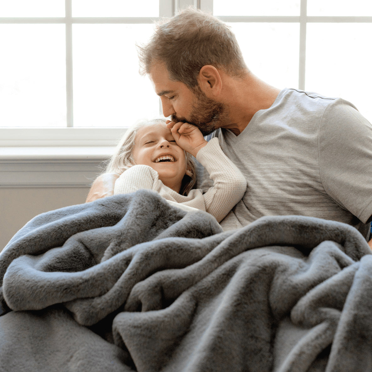 Gray luxury throw blanket